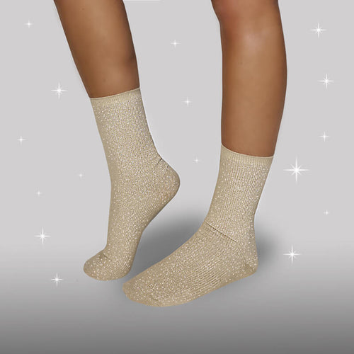 Beige Glimmer Strømper