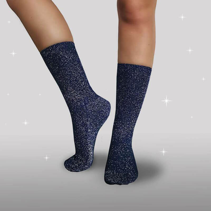Navy Blå Strømper ← Køb de flotte glitter sokker her. – Glitterfox.dk